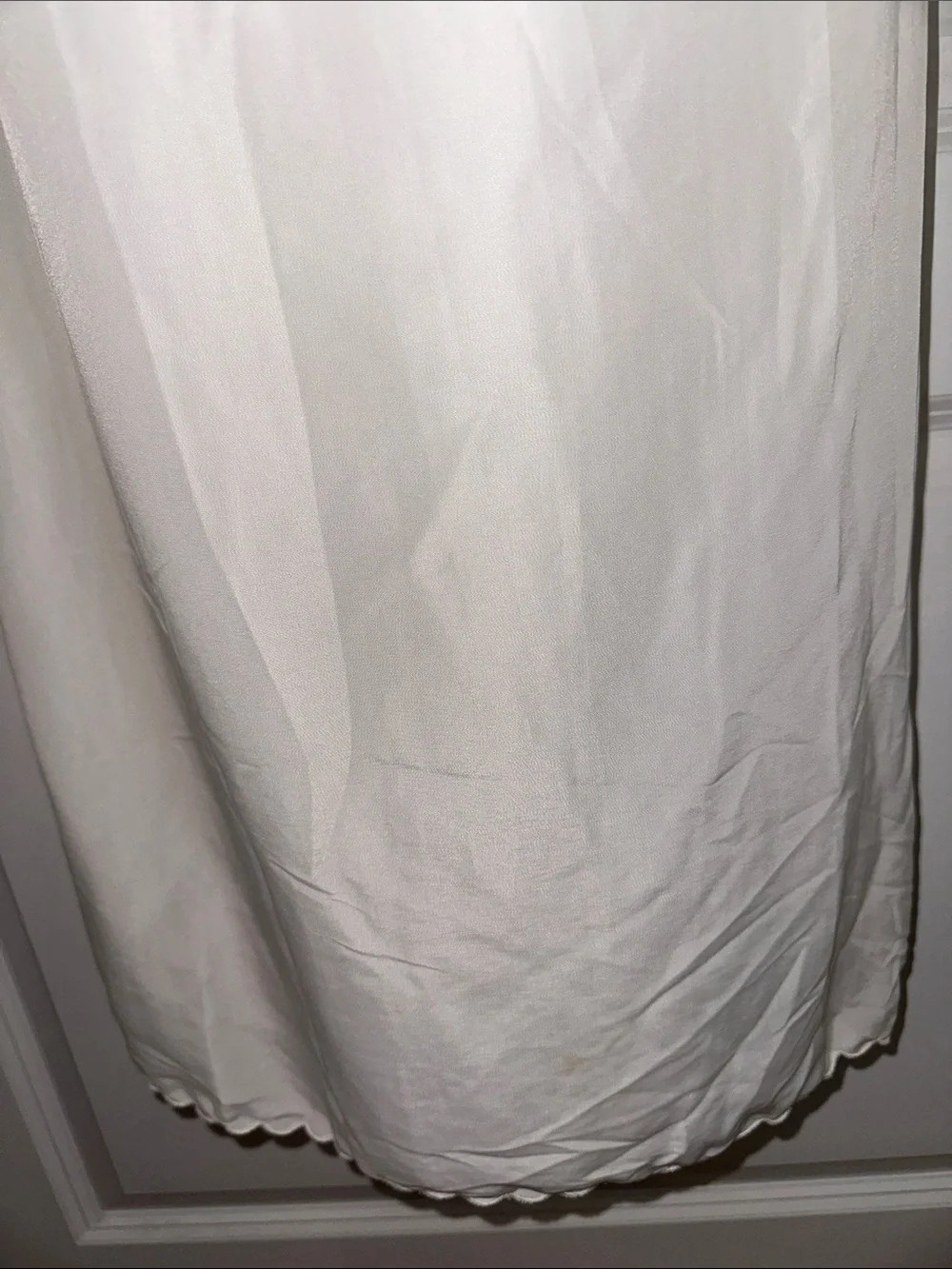 Vintage White Long Maxi Half Slip with Scalloped Hem - Picture 3 of 6